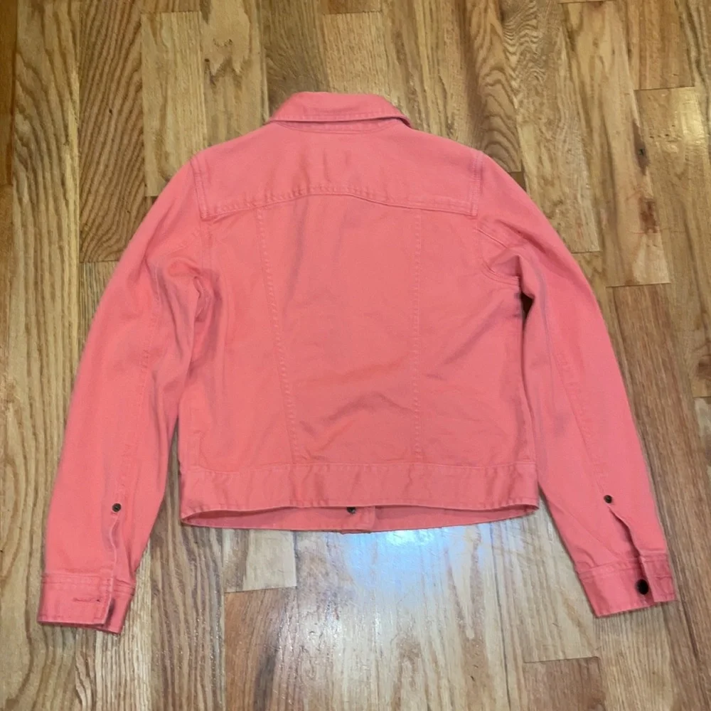 LRL Lauren Ralph Lauren color Denim Jean Jacket Petite Medium M /Coral